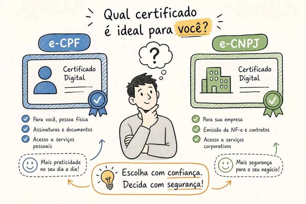 e-CPF ou e-CNPJ: qual certificado digital você precisa? 2 e cpf ou e cnpj qual certificado digital voce precisa 1784748297974