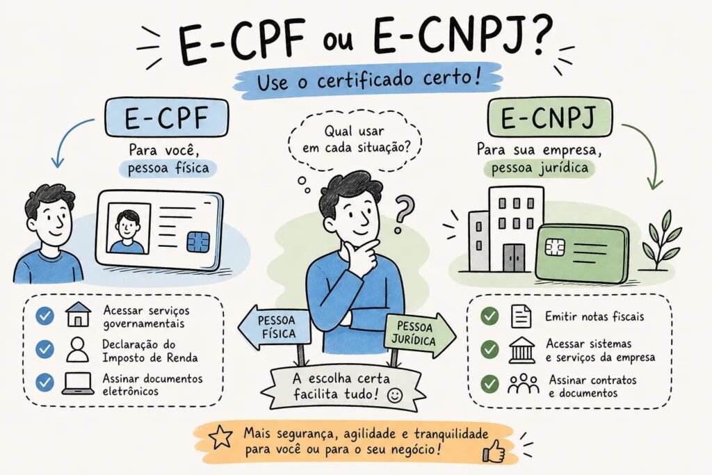 E-CPF ou e-CNPJ: qual certificado usar em cada situação 2 e cpf ou e cnpj qual certificado usar em cada situacao 1784748439991