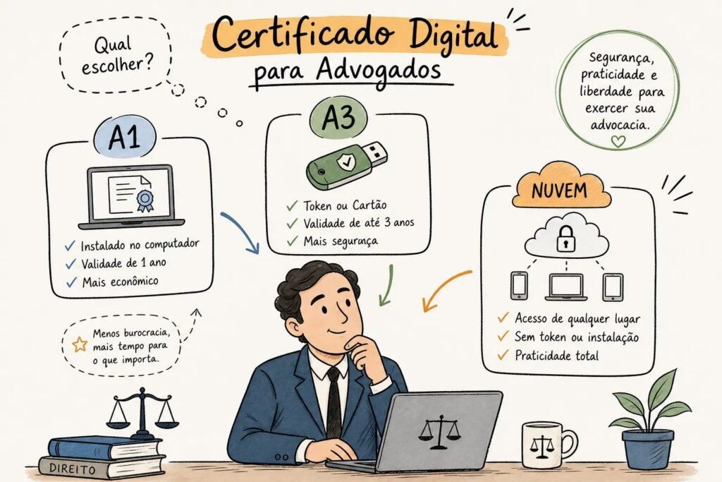 Certificado digital para advogados: A1, A3 ou nuvem? 1 certificado digital para advogados a1 a3 ou nuvem 1790856596766